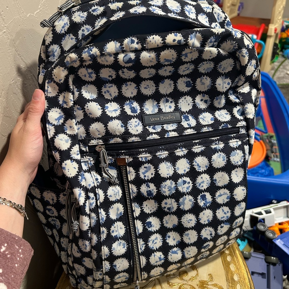 Vera Bradley Navy and White Backpack